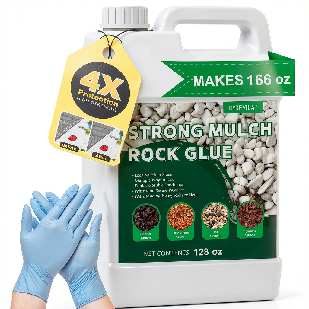 Applying Oycevila Gravel Glue to a stone pathway