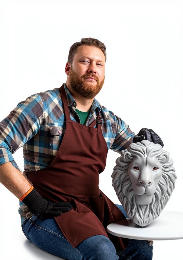 Lion Concrete Mold BETONEX ABS Plastic Garden Sculpture DIY-6