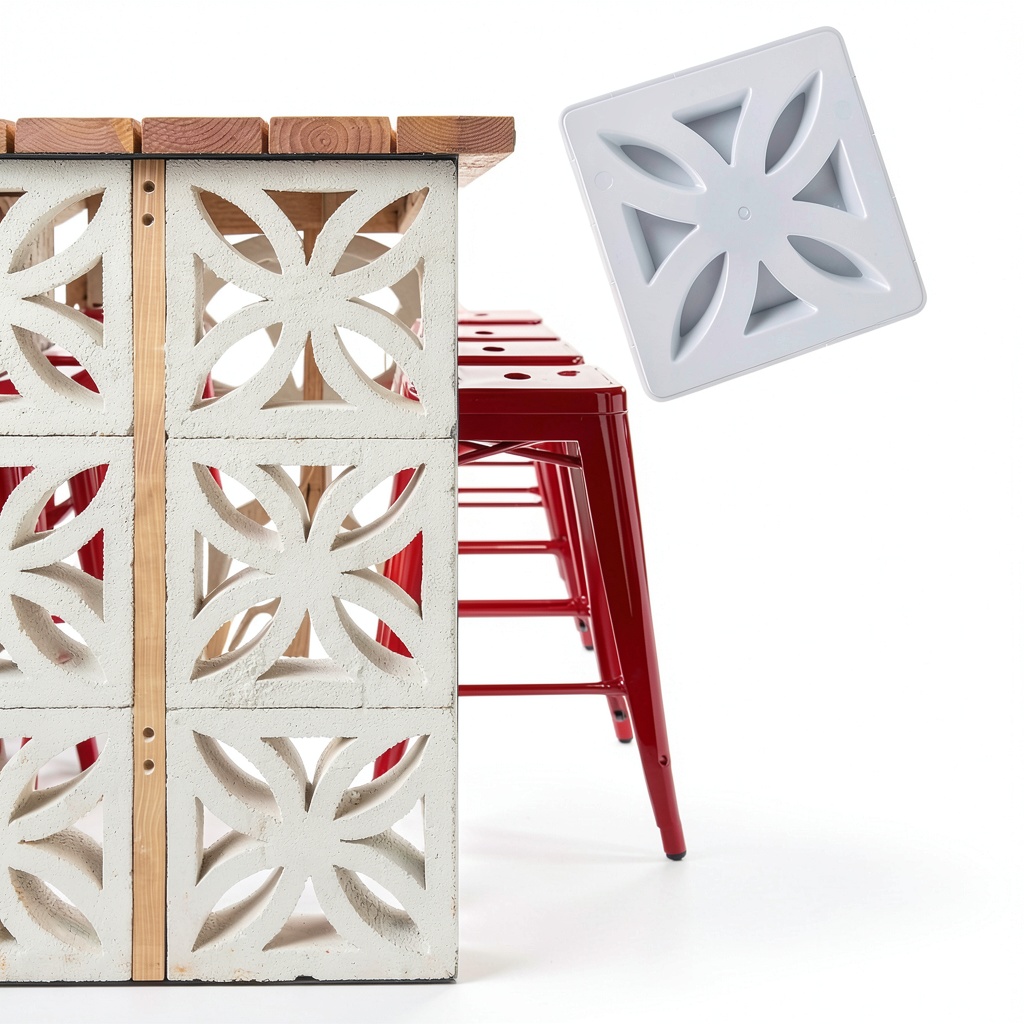 'LCMOLDS concrete wall molds showing detailed brick patterns'